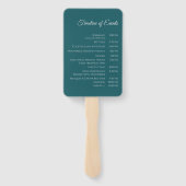 Huwelijksprogramma-Modern Smaragd Groen Handwaaier (Achterkant)