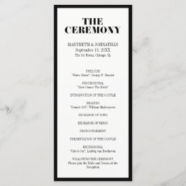 Huwelijksprogramma Mr en Mrs Modern Bold Programmakaart