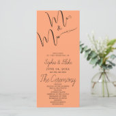 Huwelijksprogramma Mr & Mrs Minimalist Cantaloupe (Staand voorkant)