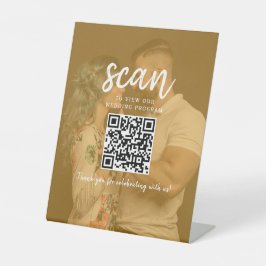 Huwelijksprogramma QR-code foto Reclamebord Met Voetstuk