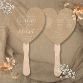 Huwelijksprogramma 'Rustic Kraft Script' met Hart Handwaaier