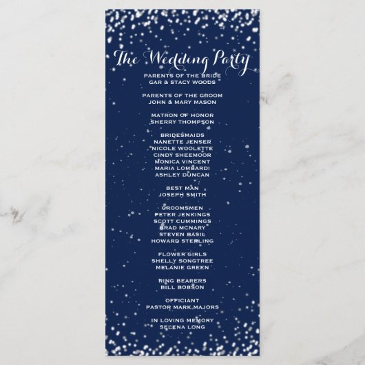 Huwelijksprogramma | STERRENNACHT Programmakaart (Achterkant)