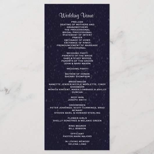 Huwelijksprogramma | STERRENNACHT Programmakaart (Achterkant)