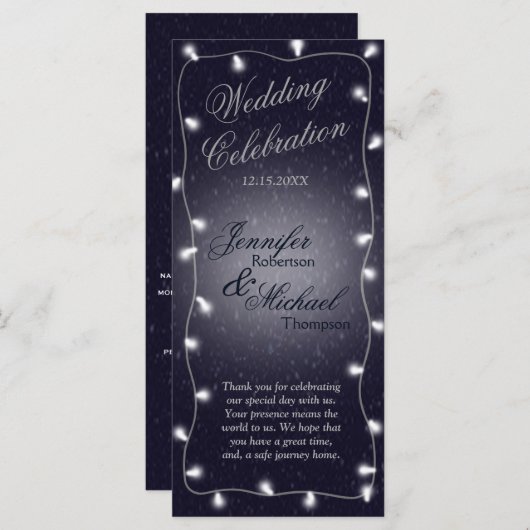 Huwelijksprogramma | STERRENNACHT Programmakaart (Voorkant / Achterkant)