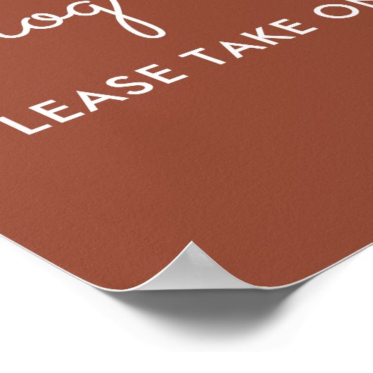 Huwelijksprogramma Terracotta Bruin Poster (Hoek)