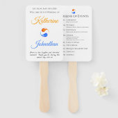 Huwelijksprogramma-Tijd van Evenementen-Twin Flame Handwaaier (Voorkant en achterkant)