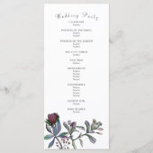 Huwelijksprogramma tropisch blad gouden script flo programmakaart (Achterkant)