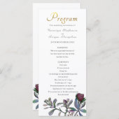 Huwelijksprogramma tropisch blad gouden script flo programmakaart (Voorkant / Achterkant)
