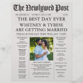 Huwelijksprogramma van de Newlywed Times-krant (Voorkant)