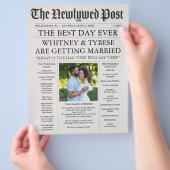 Huwelijksprogramma van de Newlywed Times-krant (Hand)