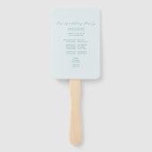 Huwelijksprogramma Ventilator Bord Blauw Classic M Handwaaier (Achterkant)