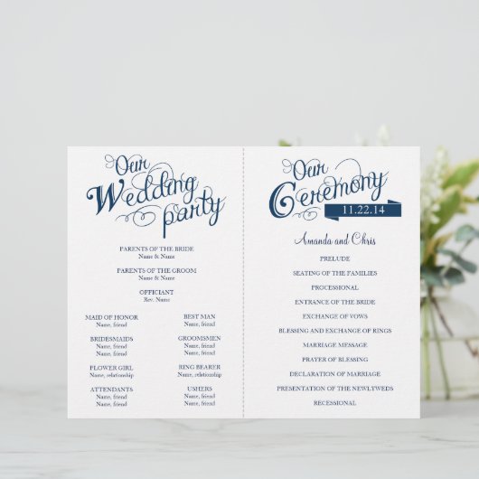  huwelijksprogramma voor de marine Love Story (Staand voorkant)