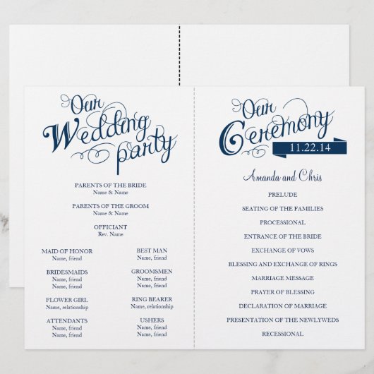  huwelijksprogramma voor de marine Love Story (Voorkant / Achterkant)