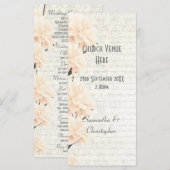  huwelijksprogramma voor de pastelpappach - floral programmakaart (Voorkant / Achterkant)