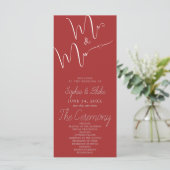 Huwelijksprogramma voor Mr & Mrs Minimalist Auburn (Staand voorkant)