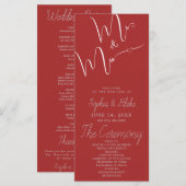 Huwelijksprogramma voor Mr & Mrs Minimalist Auburn (Voorkant / Achterkant)