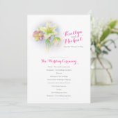 huwelijksprogramma waterverf lente hellebores programmakaart (Staand voorkant)