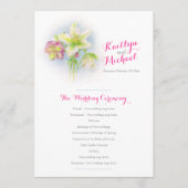 huwelijksprogramma waterverf lente hellebores programmakaart (Voorkant)