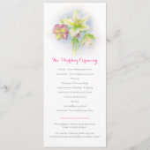 huwelijksprogramma waterverf lente hellebores programmakaart (Achterkant)