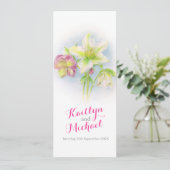 huwelijksprogramma waterverf lente hellebores programmakaart (Staand voorkant)