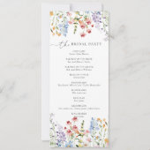 Huwelijksprogramma Weide met Wilde Bloemen Kaart (Achterkant)