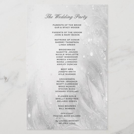 Huwelijksprogramma | Zacht zilver (Achterkant)