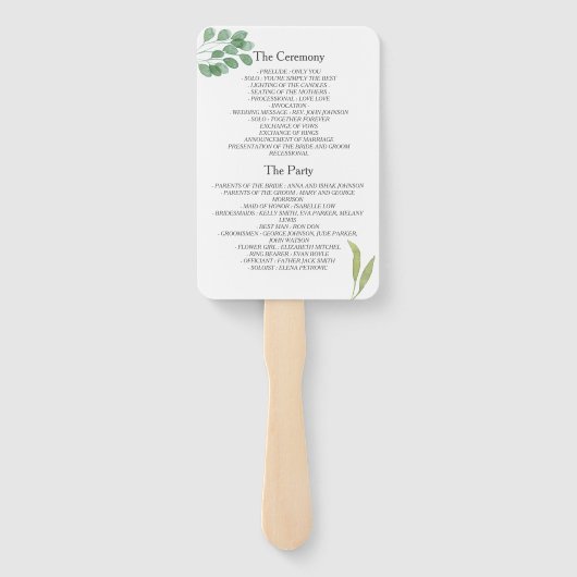 Huwelijksprogramma Zwart Goud Handwaaier (Achterkant)