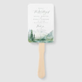 Huwelijksprogramma's Sage Mountain Forest Rustic Handwaaier (Voorkant)