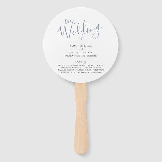 Huwelijksprogramma's Uniek Minimalistisch Script Handwaaier (Voorkant)