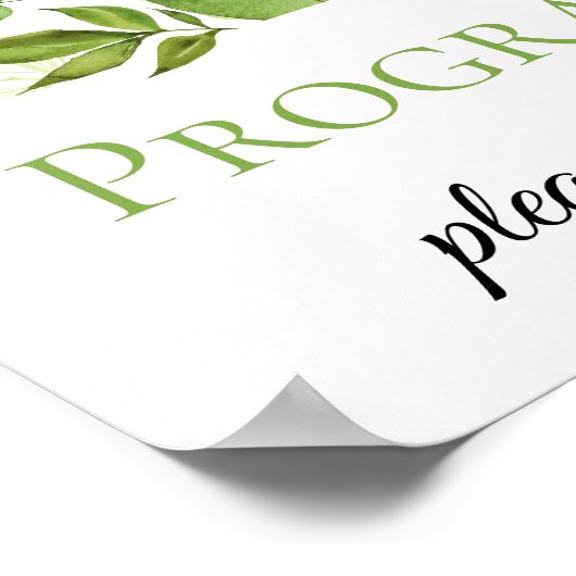 Huwelijksprogramma's van Wildwoods Botanicals Poster (Hoek)