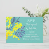 Huwelijksreactie Australische wattle bloem waterve Kaart (Staand voorkant)