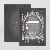 Huwelijksreactie Gotische lijst Rustieke Halloween Kaart (Voorkant / Achterkant)