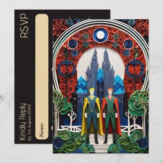 Huwelijksreactie Homokoppel Kaart (Voorkant / Achterkant)