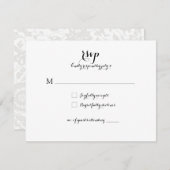 Huwelijksreactie Kaart RSVP *Modern Classic* (Voorkant / Achterkant)
