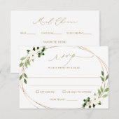 Huwelijksreactie met maaltijdkeuze & favoriete num RSVP kaartje (Voorkant / Achterkant)