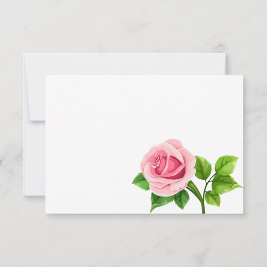 Huwelijksreactie met witte gouden roze rozen RSVP kaartje (Achterkant)