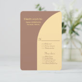 Huwelijksreactie Mocha Mousse gebogen platte Kaart (Staand voorkant)