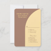 Huwelijksreactie Mocha Mousse gebogen platte Kaart (Voorkant)