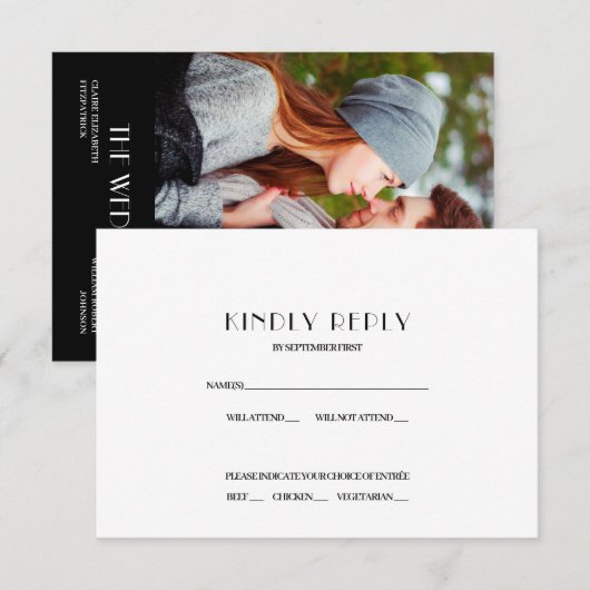 Huwelijksreactie op Hollywood-filmfolder RSVP Kaart (Voorkant / Achterkant)