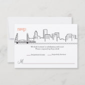 Huwelijksreactie Portland Skyline Kaart (Voorkant)