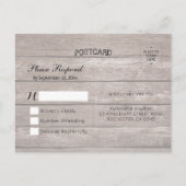 Huwelijksreactie Roestig Hout Hortensia Slingersla Uitnodiging Briefkaart (Achterkant)