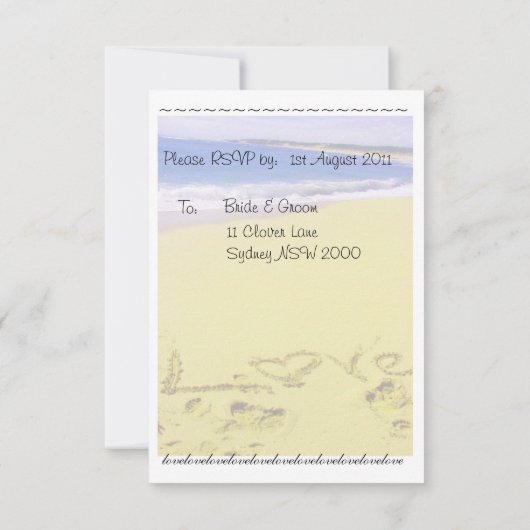 Huwelijksreactie RSVP Kaartje (Achterkant)