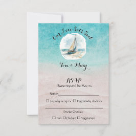 Huwelijksreactie Set Sail RSVP Kaartje