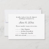 Huwelijksreactie Tekstreactie Met Menuselectie RSVP Kaartje (Voorkant)