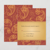 Huwelijksreactie Uitnodiging Paisley Dromen (Voorkant / Achterkant)