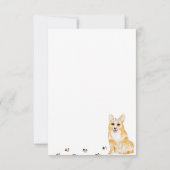 Huwelijksreactie Welkom Corgi Hond RSVP Kaartje (Achterkant)