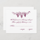 Huwelijksreactie wijnland RSVP kaartje (Voorkant / Achterkant)