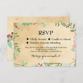 Huwelijksreactie Winter Vakantie Hulst Kaarten Uit RSVP Kaartje (Voorkant / Achterkant)