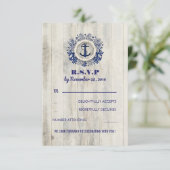 Huwelijksreactie Zeemansstijl met Roestige Kleuren RSVP Kaartje (Staand voorkant)