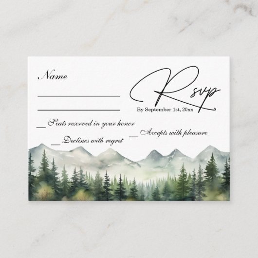 Huwelijksreactiekaart Bergen en Dennen Informatiekaartje (Voorkant)